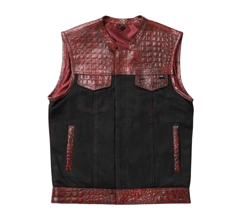 Iron Horizon Men Denim Biker Vest