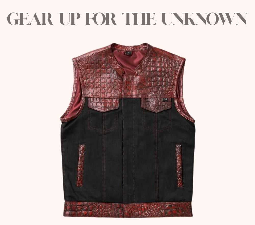 Iron Horizon Men Denim Biker Vest
