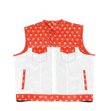 LV Red & White perforated Leather Vest