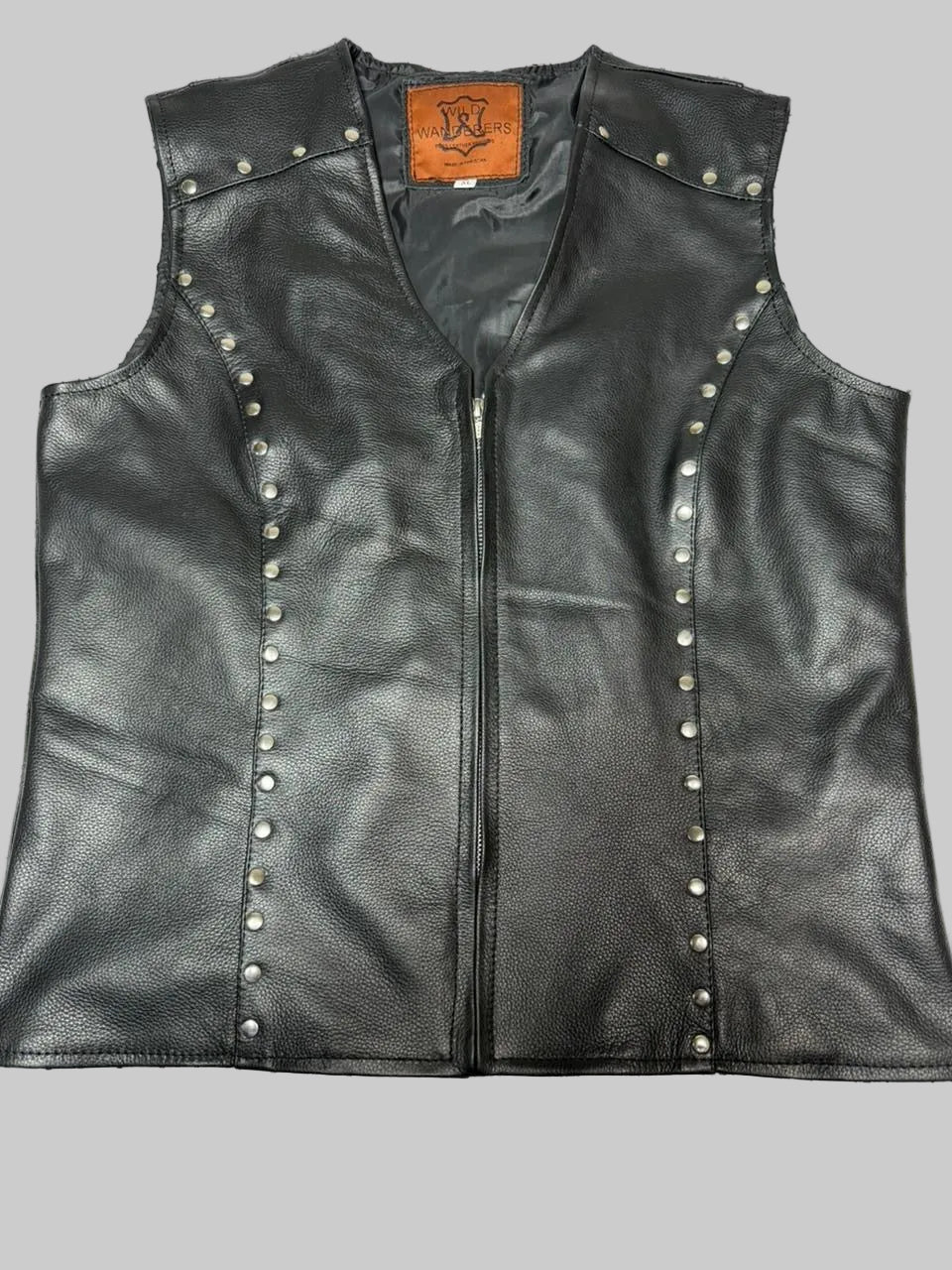 HOT LEATHERS LADIES LEATHER VEST V-NECK