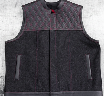 Leather Vest ,Mens Hunt Club Diamond Quilted Black Paisley Leather Build Denim Style Rider Motorcycle Leather Vest ,Men Vest Gifts For Men