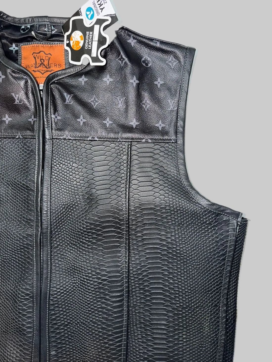 WW Gator Leather LV Motorcycle Vest