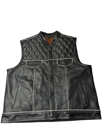 WW Black Club style Perforated Leather Vest