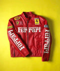 Ferrari Racing Leather Jacket – 100% Genuine Cowhide | F1-Inspired Streetwear - LEATHER CHAPTER