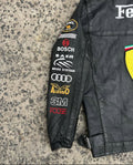 Black Ferrari Racing Leather Jacket – Vintage F1 Style - LEATHER CHAPTER
