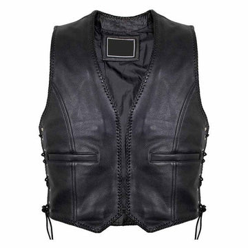 BLACK LEATHER COWL WITHOUT FASTENERS