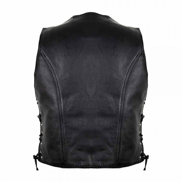 BLACK LEATHER COWL WITHOUT FASTENERS